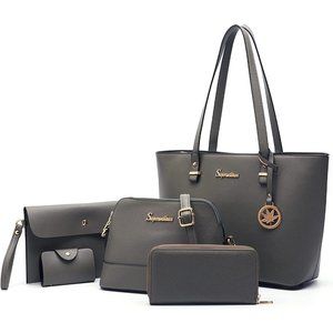 5pcs Purse Handbag for Women Wallet Tote Bag Shoulder Bags Top Handle Sa…